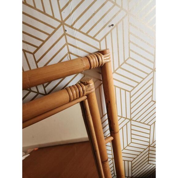 Vintage Bamboo Framed Wall Mirror 17" - Picture 4 of 5